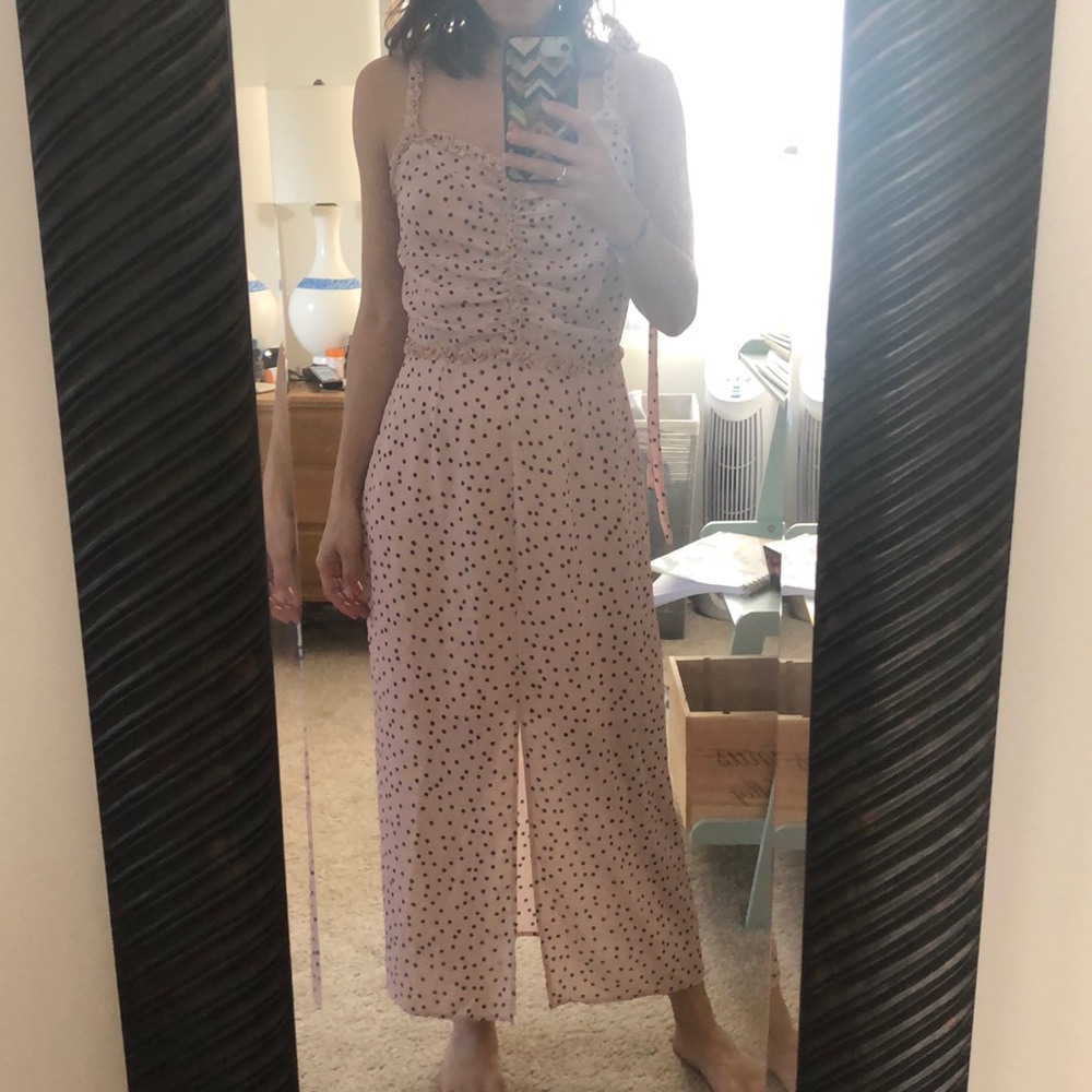 WAYF polka dot slip dress